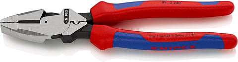 Knipex 09 12 240 Lineman's Pliers Multi-Component Handles with Fish Tape Puller and Crimper - GCW Electrical Supply ltd.