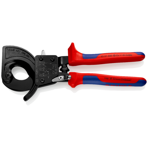 Knipex 95 31 250 SBA 10" Ratchet Cutters with Multi Component Handles - GCW Electrical Supply ltd.
