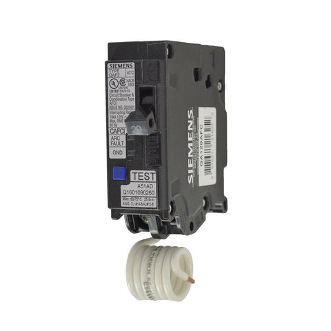 Breaker QA120AFC Siemens 1 Pole 20 Amp AFCI Plug in - GCW Electrical Supply ltd.